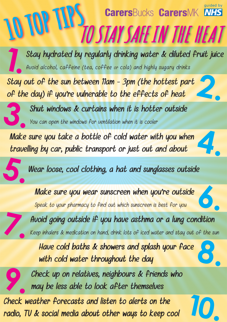 Tips To Stay Safe In Hot Weather - Carers Bucks